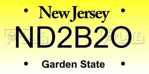 ND2B2O New Jersey License Plate
