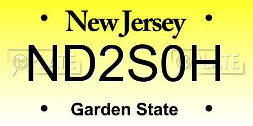 ND2S0H New Jersey License Plate