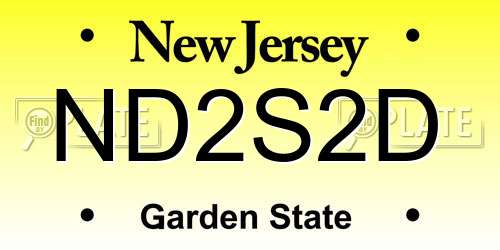 ND2S2D New Jersey License Plate