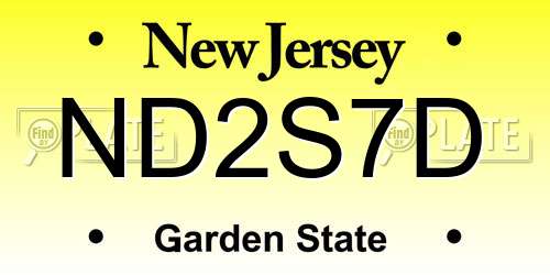 ND2S7D New Jersey License Plate