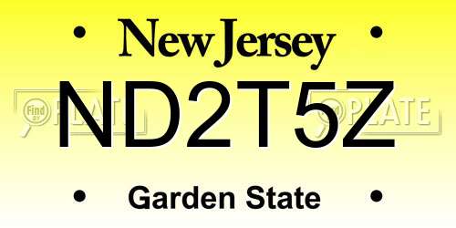 ND2T5Z New Jersey License Plate