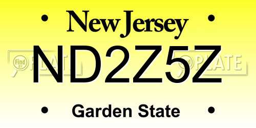 ND2Z5Z New Jersey License Plate