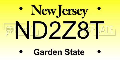 ND2Z8T New Jersey License Plate