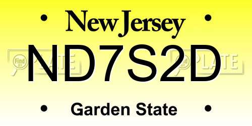 ND7S2D New Jersey License Plate