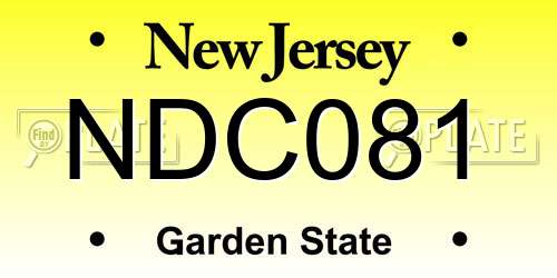 NDC081 New Jersey License Plate