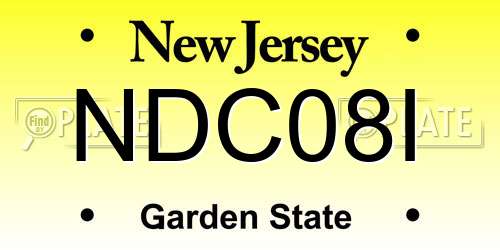 NDC08I New Jersey License Plate