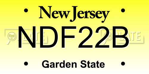 NDF22B New Jersey License Plate