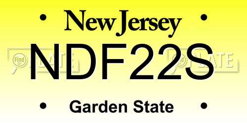 NDF22S New Jersey License Plate