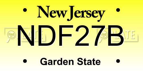 NDF27B New Jersey License Plate