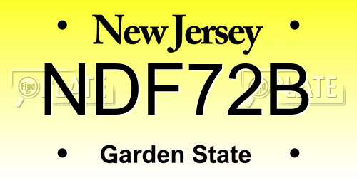 NDF72B New Jersey License Plate
