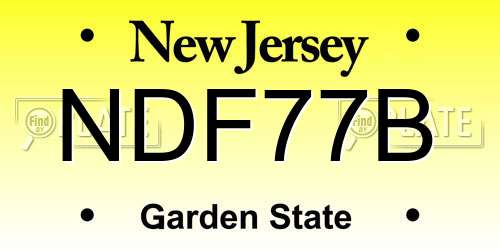 NDF77B New Jersey License Plate