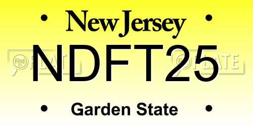 NDFT25 New Jersey License Plate