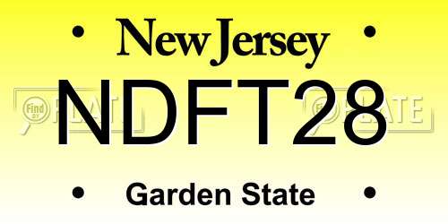 NDFT28 New Jersey License Plate