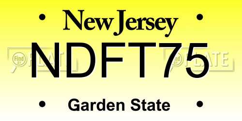 NDFT75 New Jersey License Plate