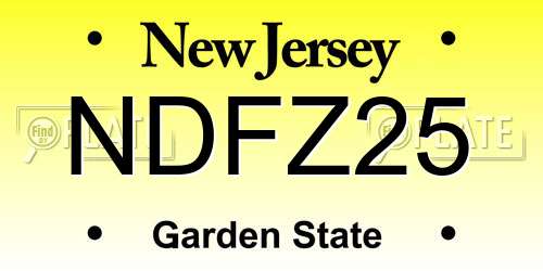 NDFZ25 New Jersey License Plate