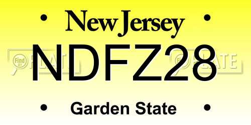 NDFZ28 New Jersey License Plate