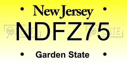 NDFZ75 New Jersey License Plate