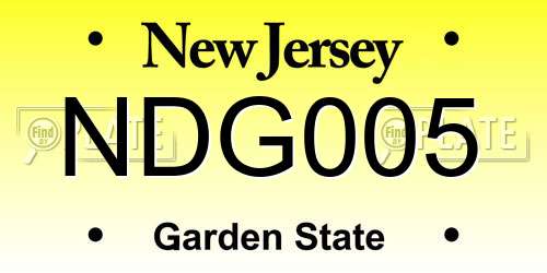 NDG005 New Jersey License Plate