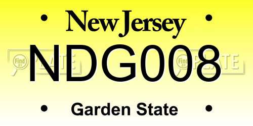 NDG008 New Jersey License Plate