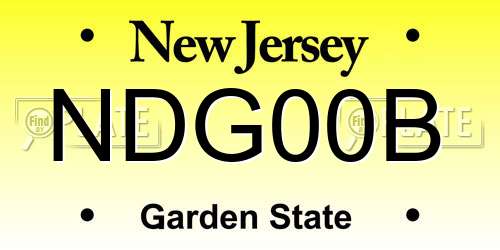 NDG00B New Jersey License Plate