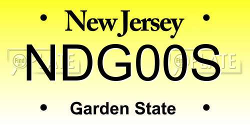 NDG00S New Jersey License Plate