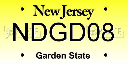 NDGD08 New Jersey License Plate