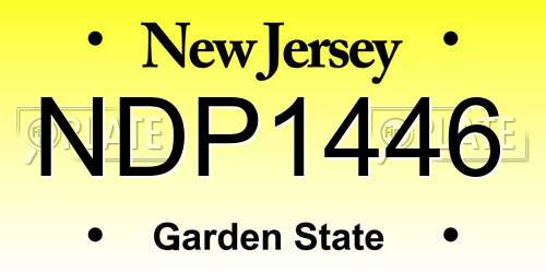 NDP1446 New Jersey License Plate