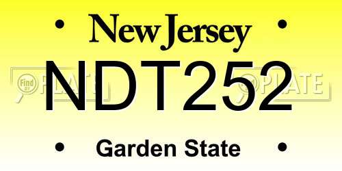 NDT252 New Jersey License Plate