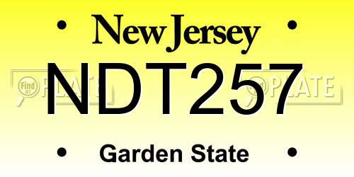 NDT257 New Jersey License Plate