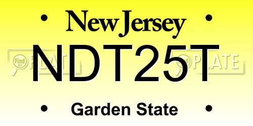 NDT25T New Jersey License Plate