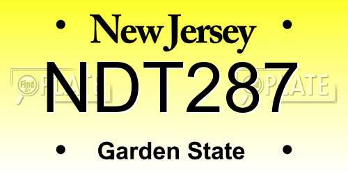 NDT287 New Jersey License Plate