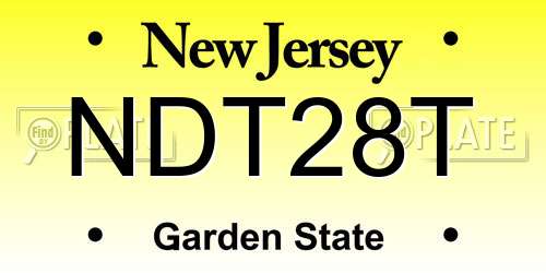 NDT28T New Jersey License Plate