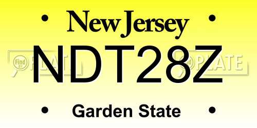 NDT28Z New Jersey License Plate