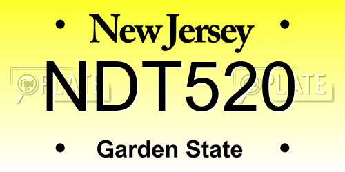 NDT520 New Jersey License Plate