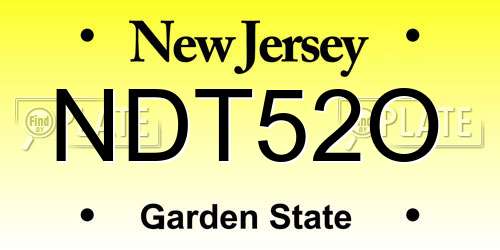 NDT52O New Jersey License Plate