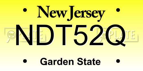 NDT52Q New Jersey License Plate