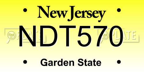 NDT570 New Jersey License Plate