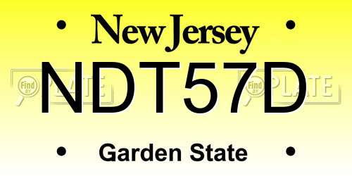 NDT57D New Jersey License Plate