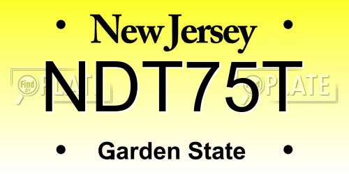 NDT75T New Jersey License Plate