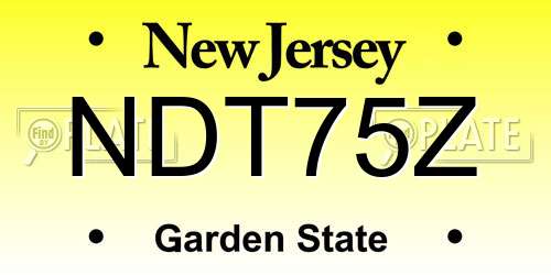 NDT75Z New Jersey License Plate