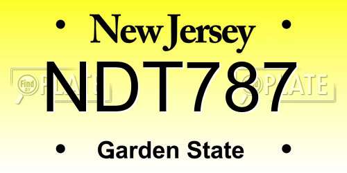 NDT787 New Jersey License Plate