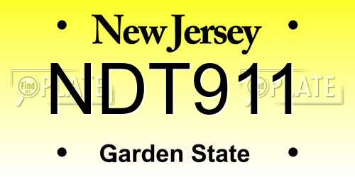 NDT911 New Jersey License Plate