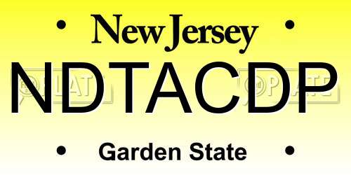 NDTACDP New Jersey License Plate