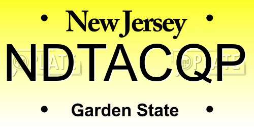 NDTACQP New Jersey License Plate