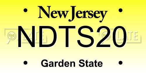 NDTS20 New Jersey License Plate