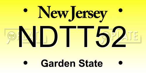NDTT52 New Jersey License Plate
