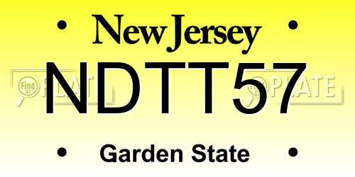 NDTT57 New Jersey License Plate