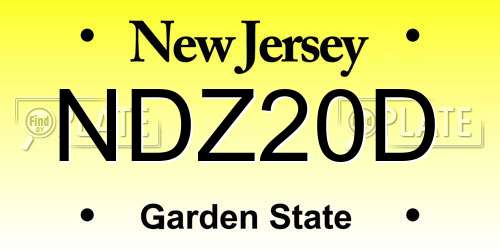 NDZ20D New Jersey License Plate