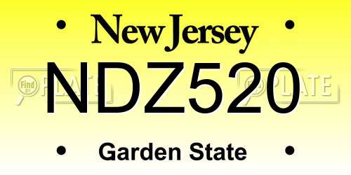 NDZ520 New Jersey License Plate