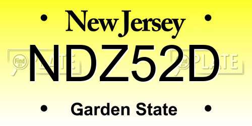 NDZ52D New Jersey License Plate